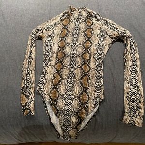 Never worn Snakeskin turtle neck bodysuit